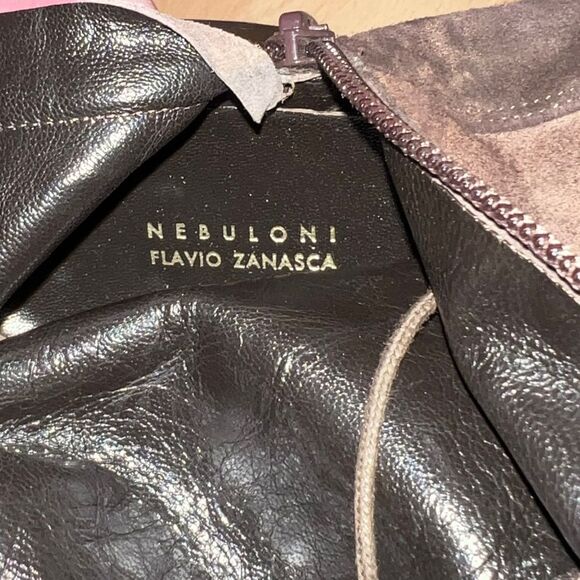 Flavio Zanasca Brown Suede Leather Lace Up Heeled Italian Designer Boots 8.5 - Picture 11 of 11